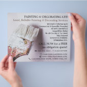 Witte penseel, schilder en decorator Adverteren Flyer (Hand)