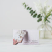 Witte penseel, schilder en decorator visitekaartje (Staand voorkant)