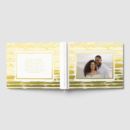 Witte Penseelstreken Folie bruiloft gastenboek str (Volledig)