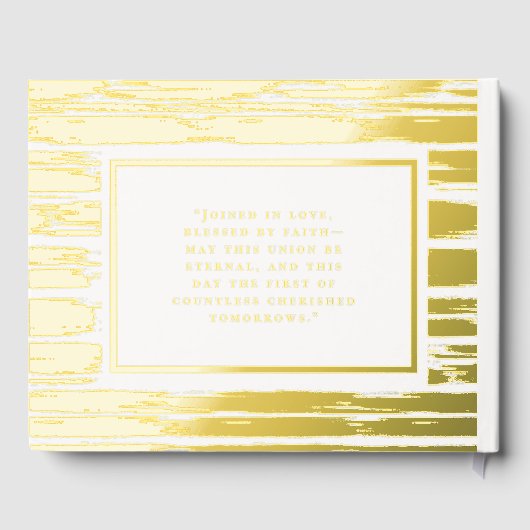 Witte Penseelstreken Folie bruiloft gastenboek str (Achterkant)