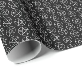 Witte pentagram op zwart cadeaupapier