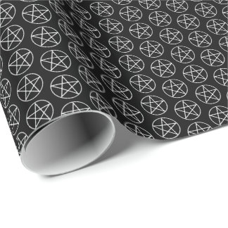 Witte pentagram op zwart cadeaupapier