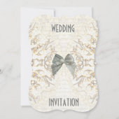 Witte perkamperpapier snijdvocht bruiloft kaart (Voorkant)