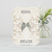 Witte perkamperpapier snijdvocht bruiloft kaart (Staand voorkant)