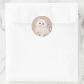 Witte persiaanse kitten ronde sticker (Tas)