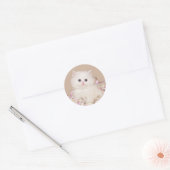 Witte persiaanse kitten ronde sticker (Envelop)