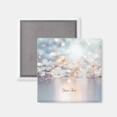 Witte Perzik Bloem Magnet (Voorkant / Achterkant)