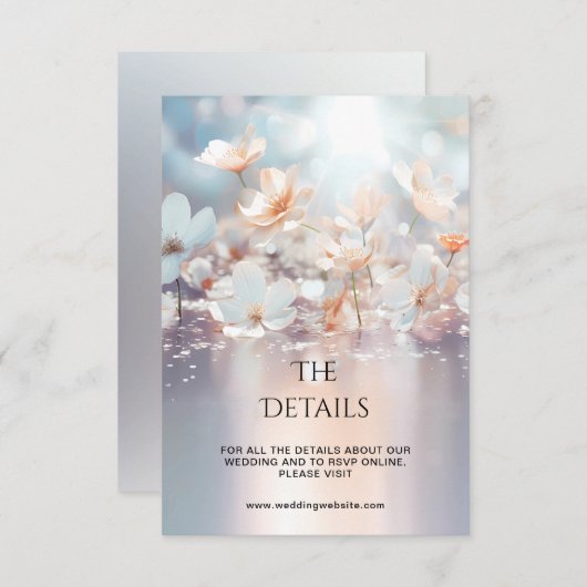 Witte perzik bloemdetail behuizing Kaart (Voorkant / Achterkant)