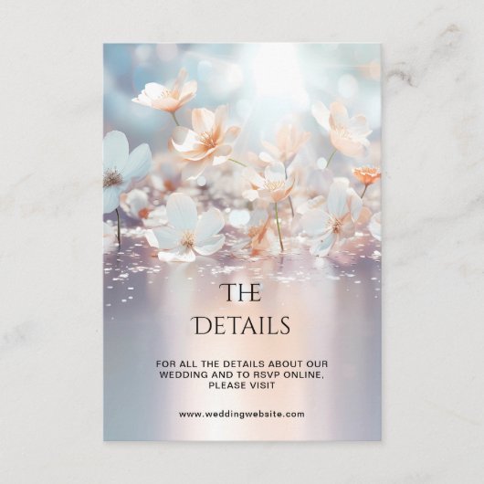 Witte perzik bloemdetail behuizing Kaart (Voorkant)