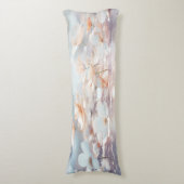 Witte Perzik Bloemen Body Kussen (Voorkant Verticaal)