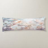 Witte Perzik Bloemen Body Kussen (Achterkant)