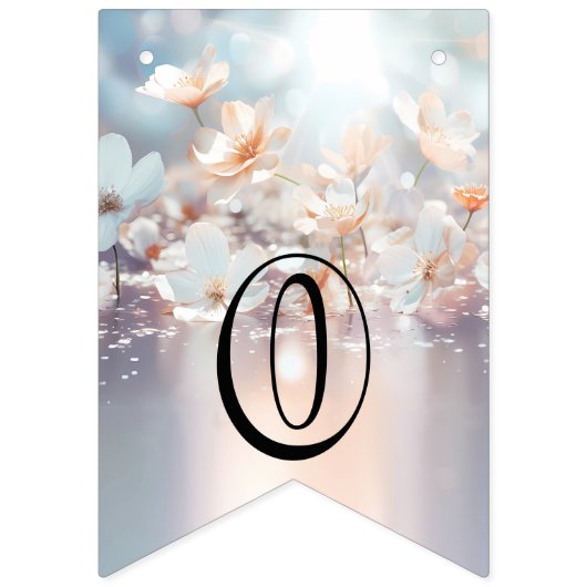 Witte perzik bloemen Bunting vlag Vlaggetjes (Tweede vlag)