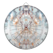 Witte perzik bloemen dartboard dartbord (Voorkant)