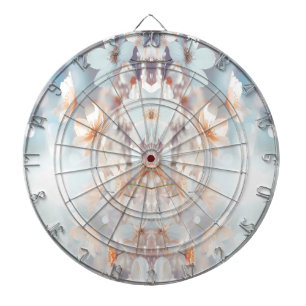 Witte perzik bloemen dartboard dartbord