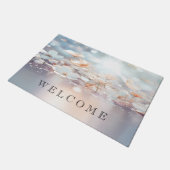 Witte perzik bloemen deurmat (Schuin)