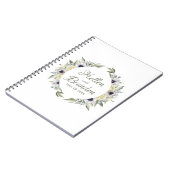 Witte & perzik bloemen frame notitieboek (Linkerzijde)