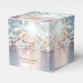 Witte perzik bloemen gunst doos bedankdoosjes (Voorkant Zijde)