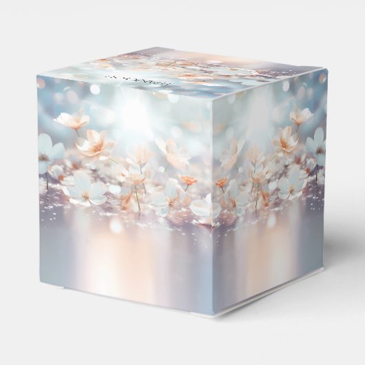 Witte perzik bloemen gunst doos bedankdoosjes (Achterkant)