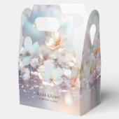 Witte perzik bloemen gunst doos bedankdoosjes (Geopend)