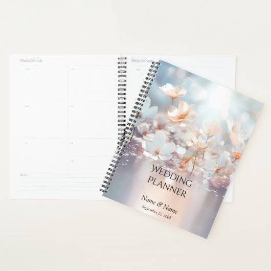 Witte perzik bloemen planner (Display)