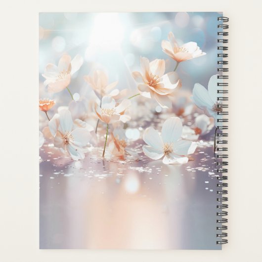 Witte perzik bloemen planner (Achterkant)