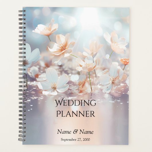 Witte perzik bloemen planner (Voorkant)