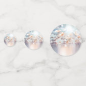 Witte Perzik Bloemen Tafel Confetti (Achterkanten)