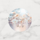 Witte Perzik Bloemen Tafel Confetti (Kleine voorkant)