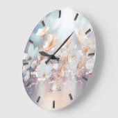 Witte perzik bloemen wandklok (Hoek)