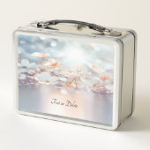 Witte perzik bloemenlunchbox (Achterkant)