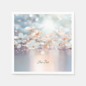 Witte perzik bloemetjesservetten servet (Voorkant)