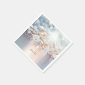 Witte perzik bloemetjesservetten servet (Hoek)