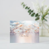 Witte perzik bloemig Briefkaart (Staand voorkant)