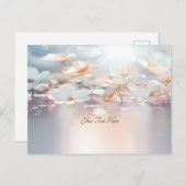 Witte perzik bloemig Briefkaart (Voorkant / Achterkant)