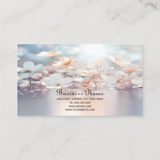 Witte perzik bloemig Visitekaartje (Achterkant)