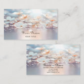 Witte perzik bloemig Visitekaartje (Voorkant / Achterkant)