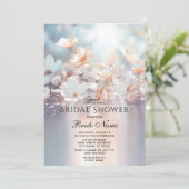 Witte perzik bloemig Vrijgezellenfeest Kaart (Staand voorkant)