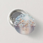 Witte perzik bloemige Button (Voorkant /achterkant)