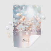 Witte perzik bloemige golfhanddoek (Insitu)