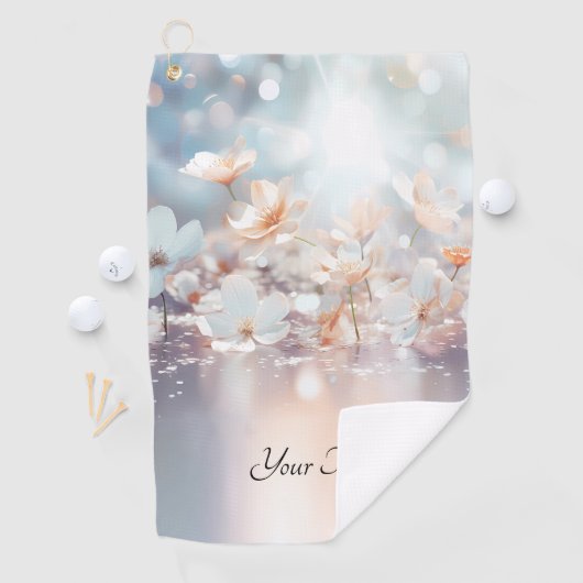 Witte perzik bloemige golfhanddoek (Insitu)