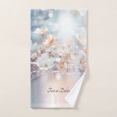 Witte perzik bloemige handdoek set (Handdoek)