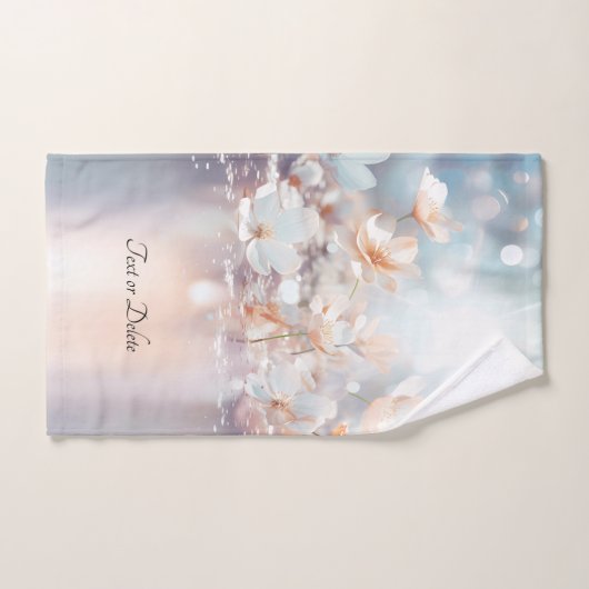 Witte perzik bloemige handdoek set (Handdoek)