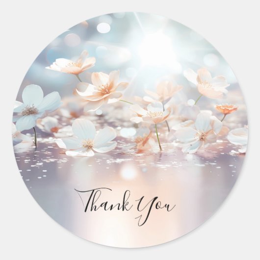 Witte perzik bloemige Sticker (Voorkant)