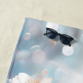 Witte perzik bloemige strandlaken (In situ)