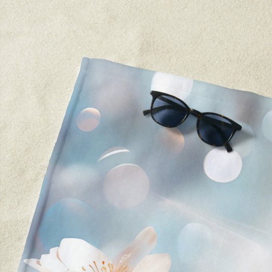 Witte perzik bloemige strandlaken (In situ)