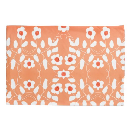 Witte perzik en Sinaasappel Kussensloop (Achterkant-Links)