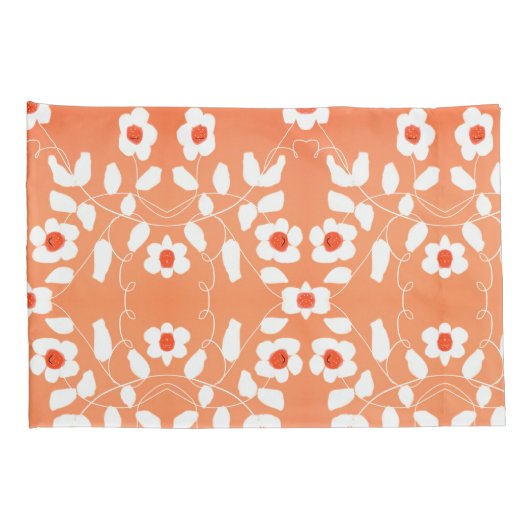 Witte perzik en Sinaasappel Kussensloop (Achterkant-Rechts)