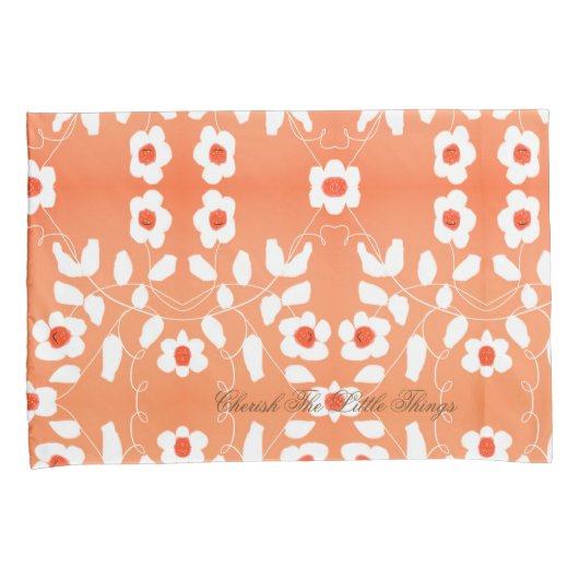 Witte perzik en Sinaasappel Kussensloop (Voorkant-Rechts)