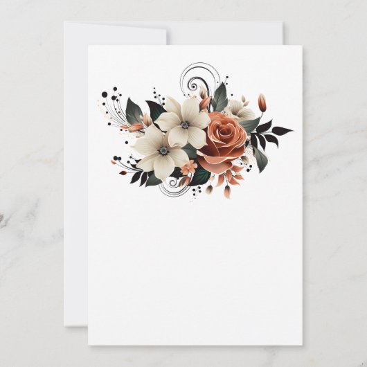 Witte Perzik Grijs Bloemen Bijbel Christelijk Brui Kaart (Achterkant)