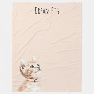 Witte Perzik Kat Fleece Deken